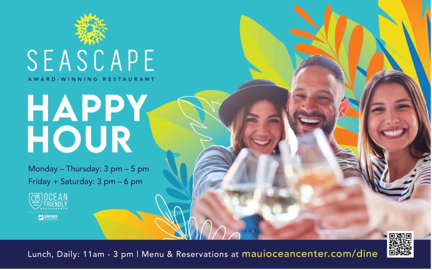 Happy Hour, Holiday Meals Return To Seascape Restaurant - Maui Ocean Center