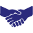 handshake dark blue icon